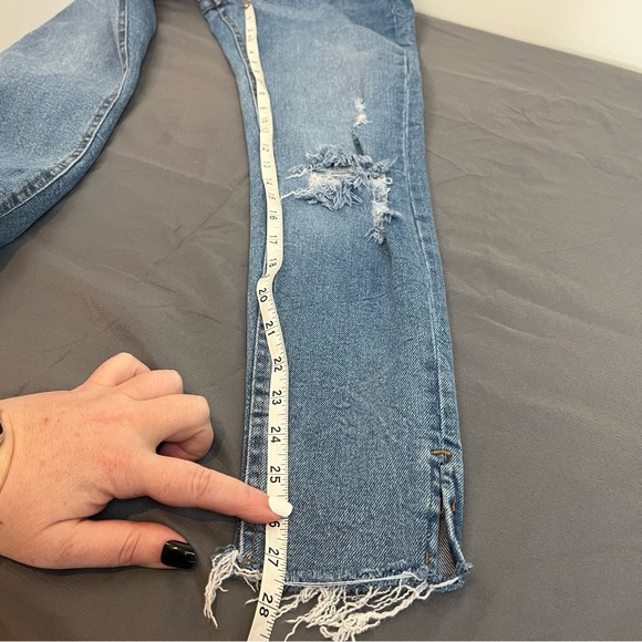 Kensie Jeans Vintage Luxe High Rise Skinny Raw Hem Distressed Jeans Size 4/27 - Picture 11 of 12